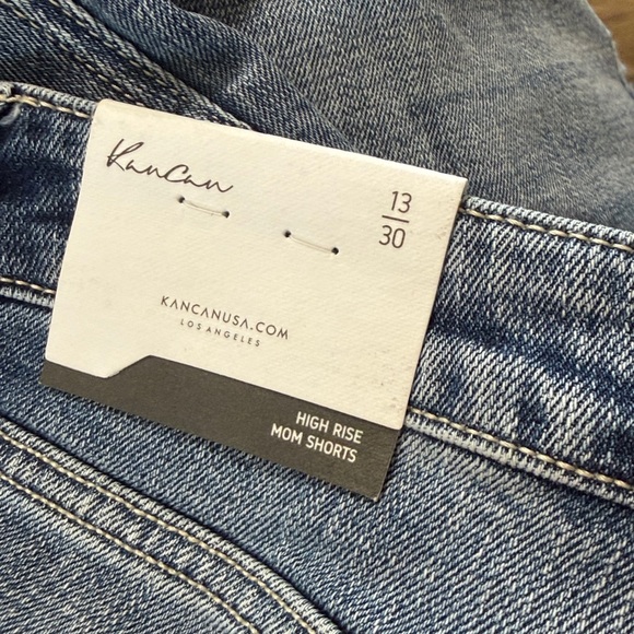 KanCan Blue Frayed Hem Jean Shorts - Picture 6 of 7